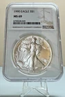 1990 $1 American Silver Eagle Dollar NGC MS69 #6790528-029 ~ 306