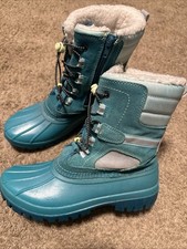Lands End Boots Youth Size 5 Teal Green Insulated Winter Snow Shoes Kids