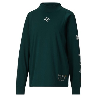 PUMA Stewie X Reintroduce Crew Neck Long Sleeve T-Shirt Womens Green Casual Tops