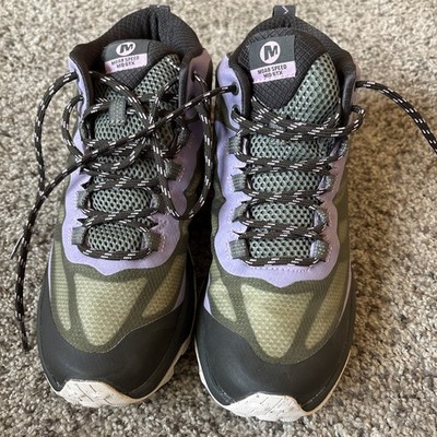 Merrell Women's Moab Speed Waterproof Mid Hiking Boots -Lichen J135416