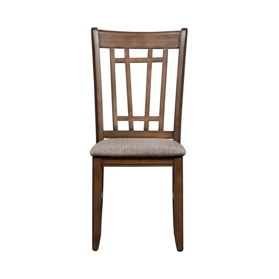 Santa Rosa Medium Brown Lattice Back Side Chair-Set of 2 - Image 3 of 4