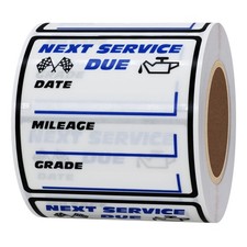 200pcs Clear Oil Change/Service Reminder Stickers 2"x2" Premium Quality Next ...