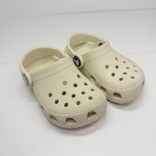 Crocs Classic Clogs Kids Size 6 Bone Off-White Slip On Water Shoes