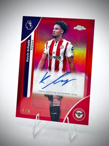 2025-26 Topps Chrome EPL Soccer CA-KS Kevin Schade Brentford Red Auto 1/5