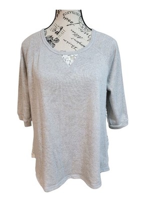 Massini Top Size L 3/4 Sleeves Lace Back Normcore Minimalist Women's