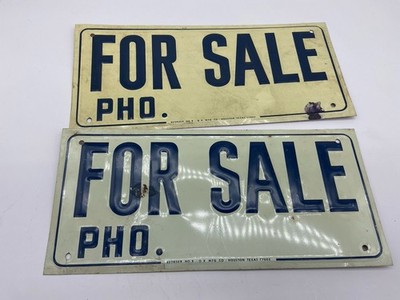 vintage metal for sale sign ok mfg houston texas 7''x15''