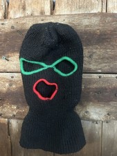 Vintage Knit Ski Mask 1970s Balaclava Robber 3 Hole Full Face Halloween