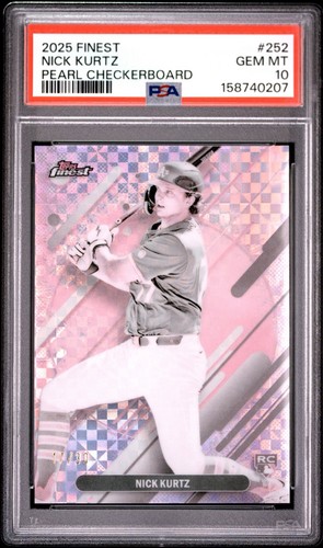 2025 Topps Finest Nick Kurtz Rookie Pearl Checkerboard 17/30 PSA 10