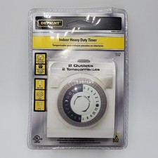 Defiant Indoor Heavy Duty Timer 458431 Dual Outlet 24-Hour Plug-In Light Applian