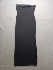 NAKD Women Bodycon Maxi Tube Dresses L Black Strapless Side Zip Cocktail Outfit