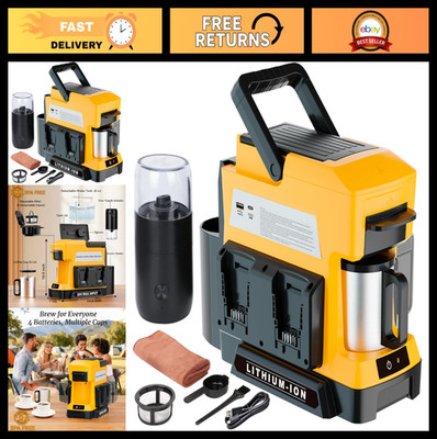 Cordless Coffee Maker for DeWalt 20V MAX Battery, Portable Single Serve