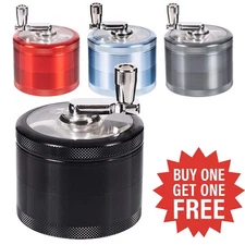 2.5 Inch Hand Crank Tobacco Herb Grinder 4 Layer Clear Top Smoke Spice Crusher