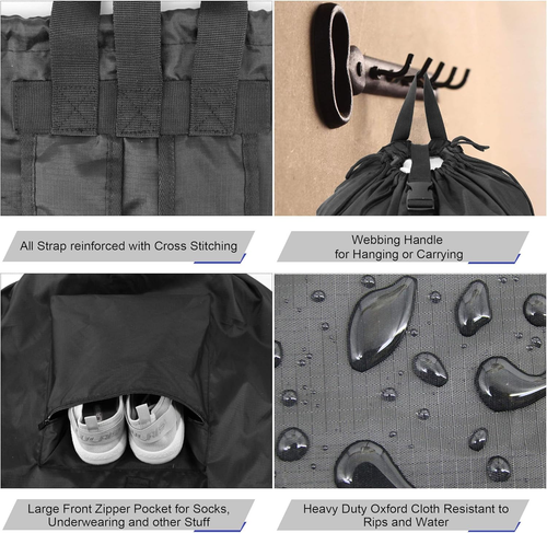 Mochila Bolsa de Lavandería con Correas Ajustables para el Hombro Dormitorio Universitario Essentials - Imagen 5 de 6