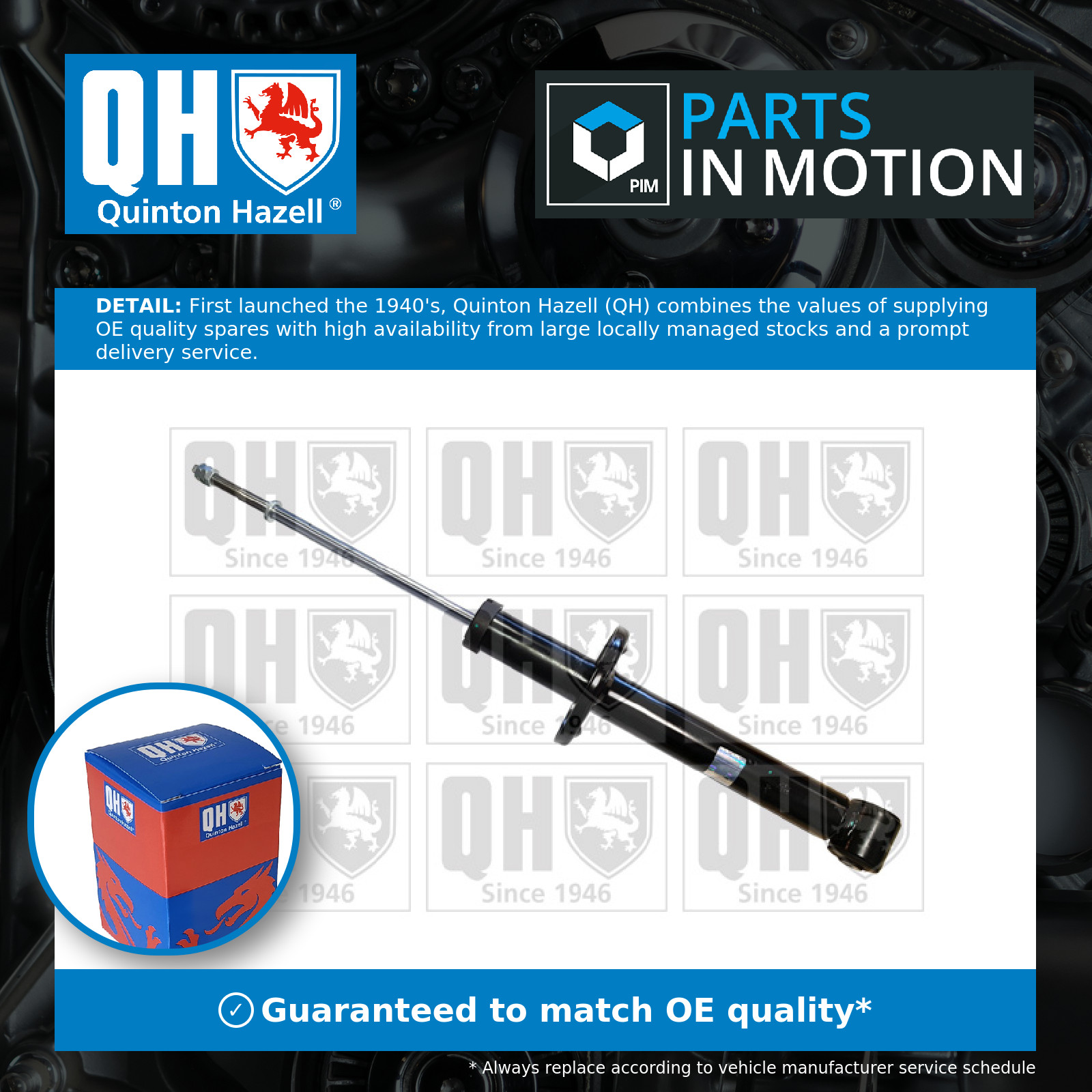 2x Shock Absorbers (Pair) Rear QAG179698 Quinton Hazell Damper 6N0513031P New