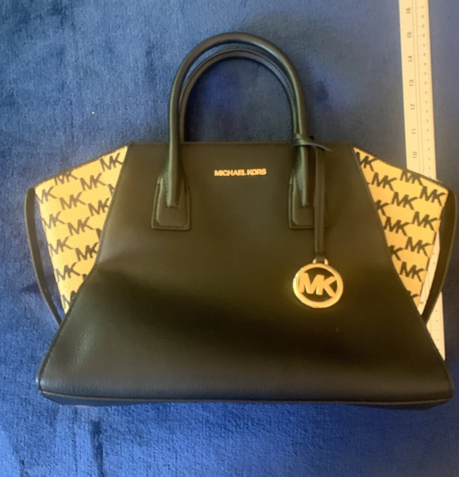 Bolso de hombro/asa grande Avril MICHAEL KORS de cuero negro con refuerzos de paja Foto 4 de 4