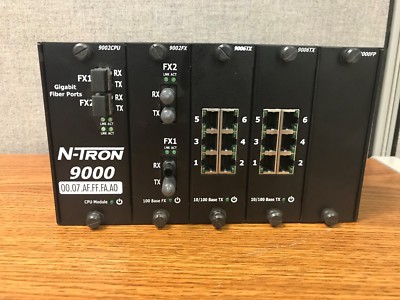 N-TRON 9000B Back Pane with 9002CPU, 9002FX, 900FP and (2) 9006TX