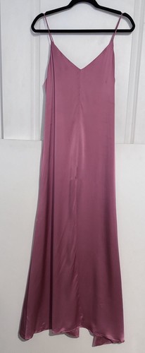 Reformation Cabot Maxi Slip Kleid in kirschrosa lila Seide Schlitz S - Bild 10 von 13