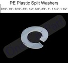 Plastic Split Washers - 3/16, 1/4, 5/16, 3/8, 1/2, 5/8, 3/4, 1, 1 1/4, 1 1/2"