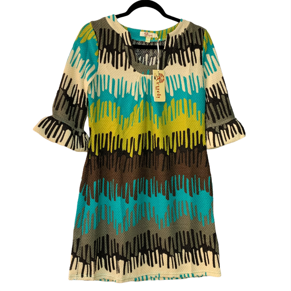 retro stripe dress May Stripe A-Line Wrap Dress in Navy and White