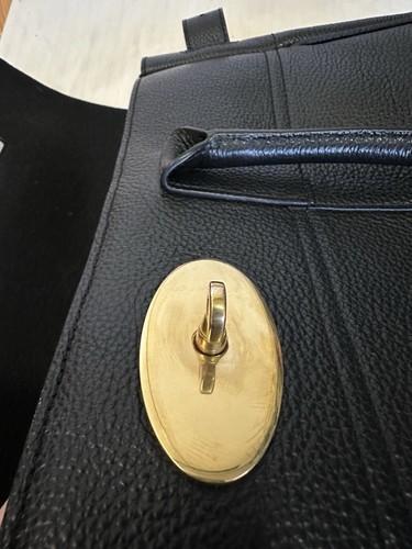 Mulberry Bayswate Black & Brass Small Classic Grain NEW - Picture 14 of 19