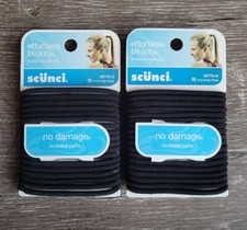 New SCUNCI Lot Of 2 Black No Damage Elastic Hair Tie 18 Count