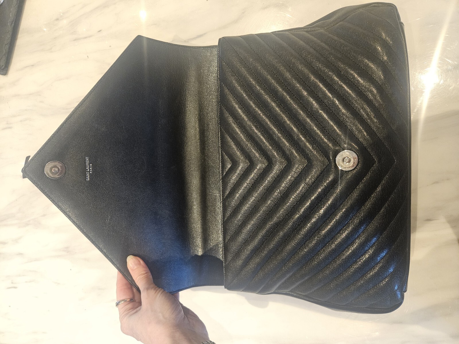 BORSA A TRACOLLA YVES SAINT LAURENT MATELASSE COLLEGE: GRANDE NERA AUTENTICA