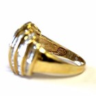 10k yellow gold 3.33ct SI3 H diamond cluster anniversary ring 7.6g dome band — photo 6