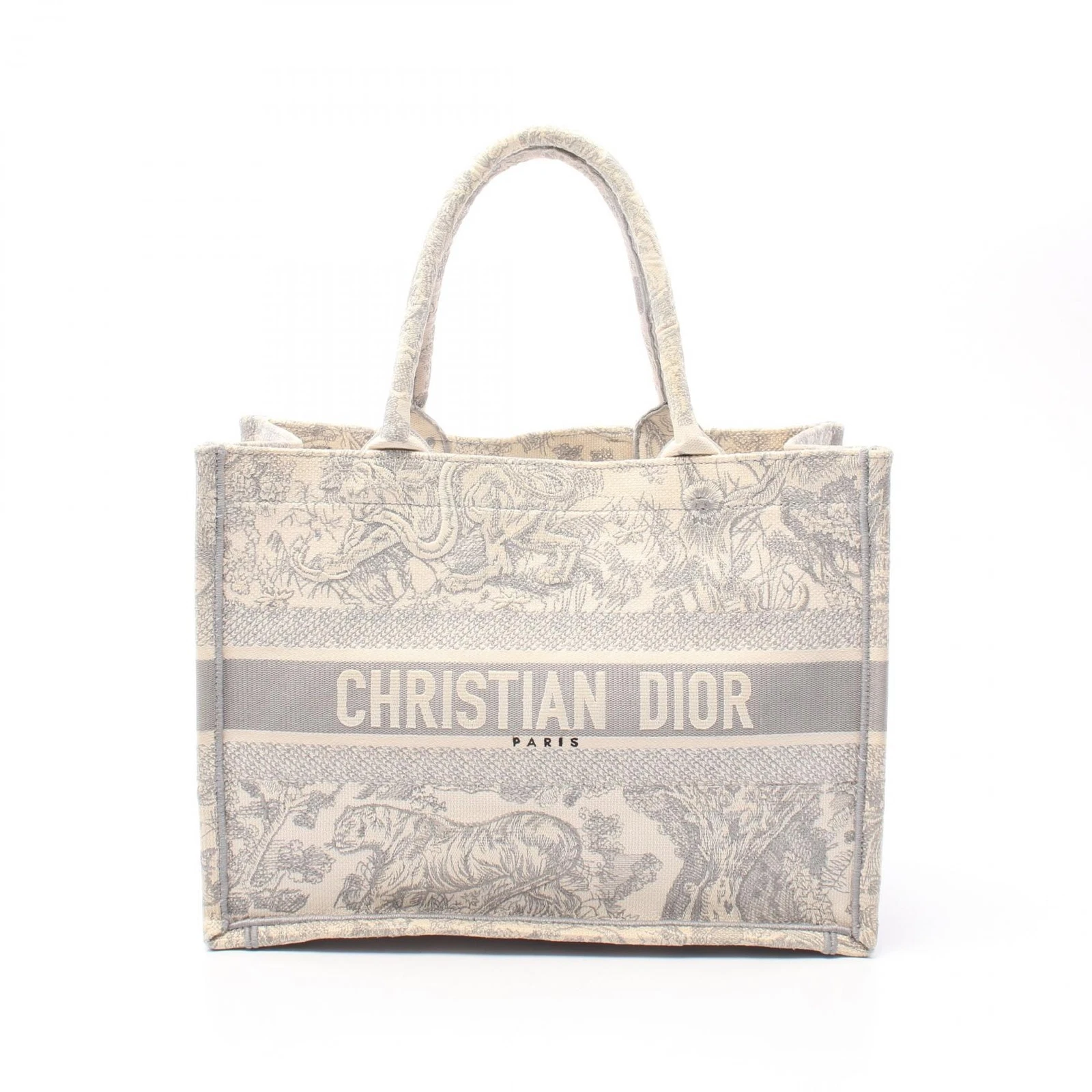 Chrisitan Dior LIVRE FOURRE TOUT sac moyen Toile de Jouy M1296ZTDT_M20I toile blanche