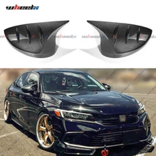 Carbon Fiber M Horn Style Add-On Side Mirror Cover Cap For 2022-2025 Honda Civic