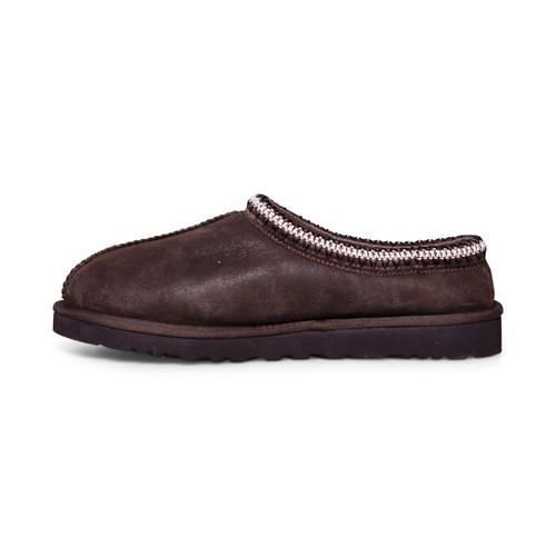 UGG TASMAN DISTRESSED BURNT CEDAR SUEDE SHEEPSKIN MEN'S SLIPPERS SIZE US 7 NEW - Picture 4 of 5