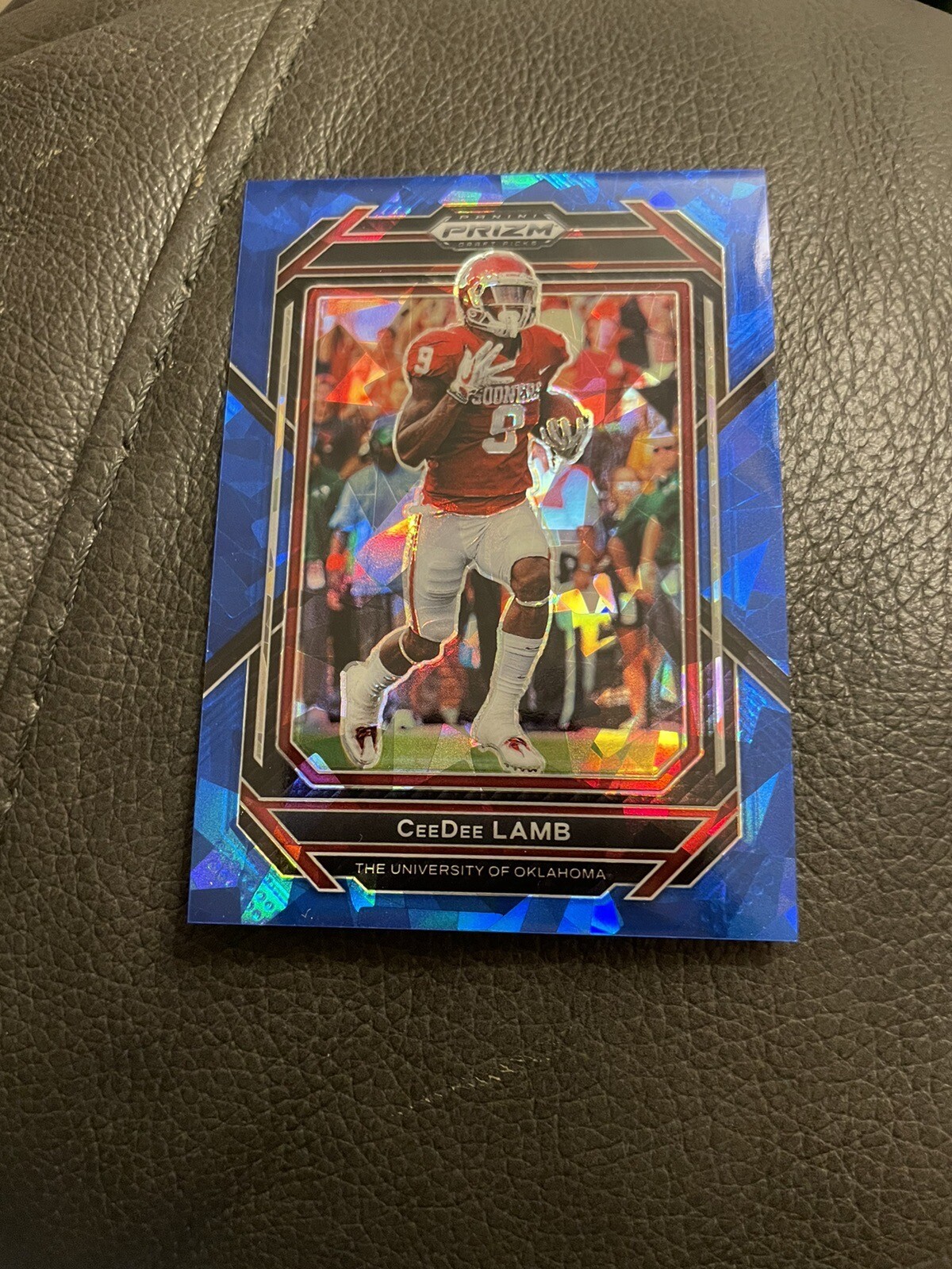 2023 Panini Prizm Draft Picks CeeDee Lamb #/99 Blue Cracked Ice SP MINT Cowboys
