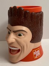 Taza de exhibición promocional de colección Jumbo Slim Jim Guy Head Face Beef Jerky Stick