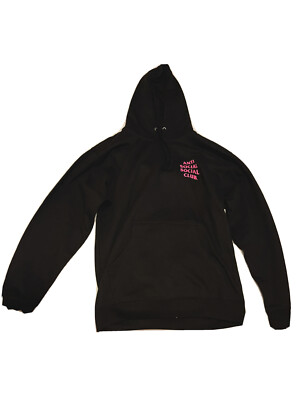 NEW FW21 Anti social social Club Bubblegum Black Hoodie L Auth