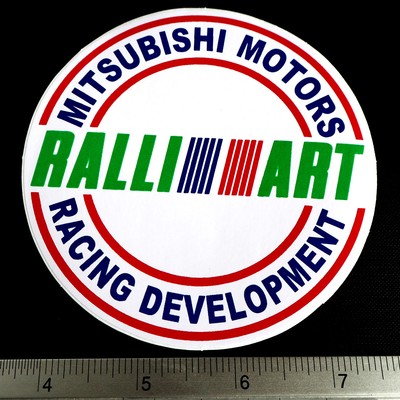 MITSUBISHI RALLIART CAR Sticker Non Reflective Light Decal 2.75x2.75/" Blue