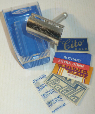 GILLETTE Rasierhobel TECH Germany Datecode F4 OVP Box + CITO +Minora KLINGE 1963