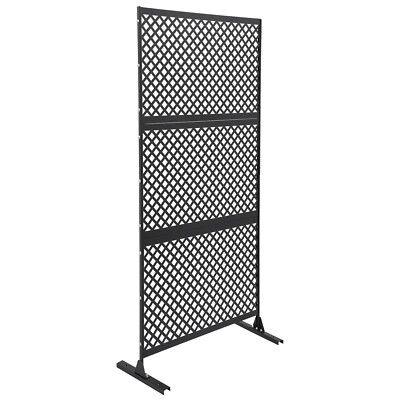 Decorative Privacy Screen Steel Privacy Fence Screen Black For Garden Balcony US