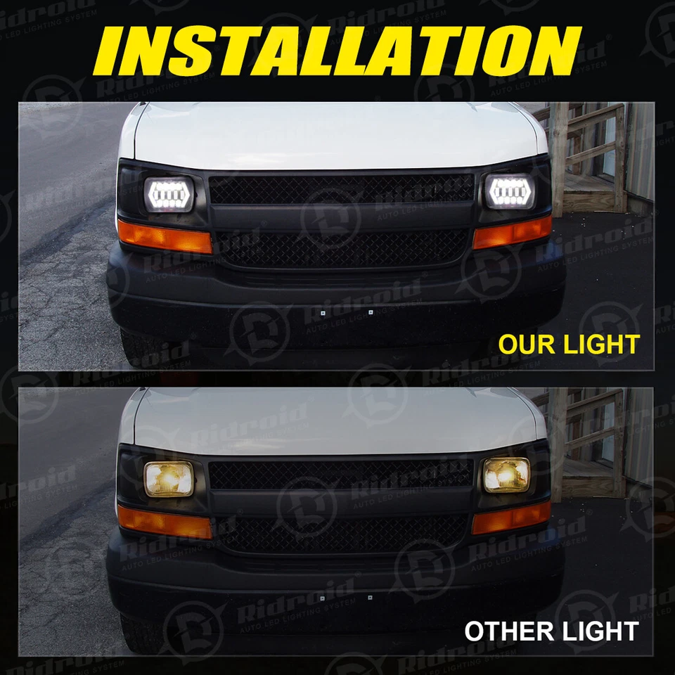 Faro LED H6054 haz sellado para camioneta Toyota Nissan 5X7 7X6 pulgadas Foto 3 de 4