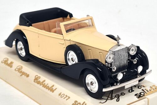Solido 1/43 - Rolls Royce Cabriolet Yellow / Black 4077 Diecast Model Car - Afbeelding 1 van 4