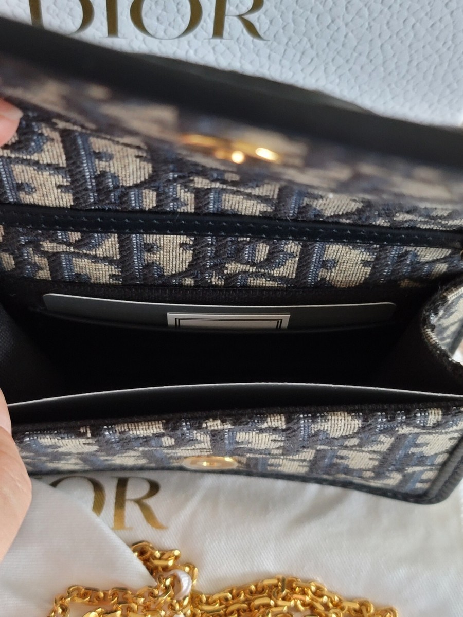DIOR POUCH WALLET CARD HOLDER BAG BLUE COLOR EBROIDERED