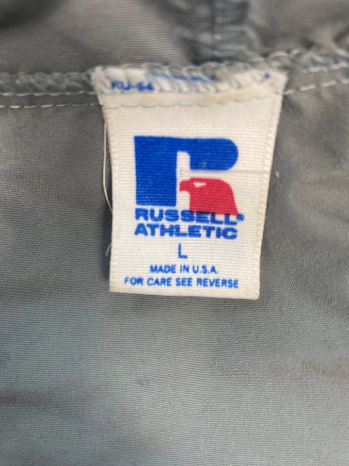 Chaqueta deportiva Russell de colección para hombre grande gris en blanco con capucha cortavientos EE. UU. Foto 3 de 4