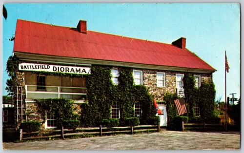 Gettysburg PA Dobbin House Built 1776 Vine Covered Walls Flag Postcard