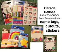 Carson Dellosa   Colorful Cut-Outs, Classroom D cor, Stickers, Name Tags CHOICE 