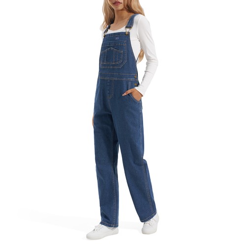 HISEA Women Stretch Bib Overalls Relaxed Fit Casual Jumpsuit Work Dungaree Jeans - Picture 14 of 42