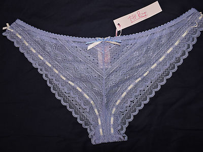 SLIP TANGA BRASILIANO IN PIZZO AZZURRO L LACE BRAZILIAN TANGA