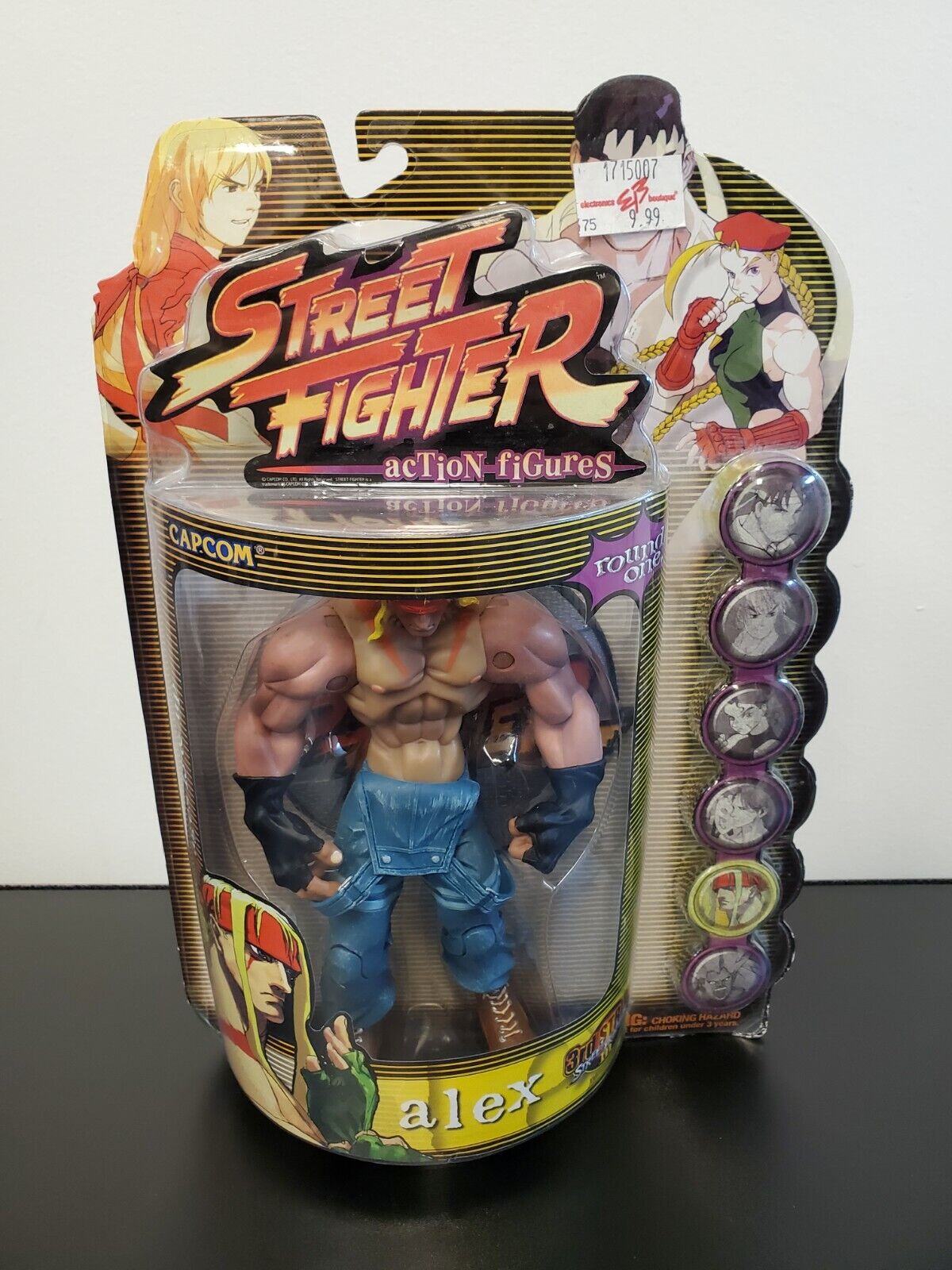 RESAURUS CAPCOM STREET FIGHTER 3 THIRD STRIKE ALEX ROUND 1 ACTION FIGURE MOC