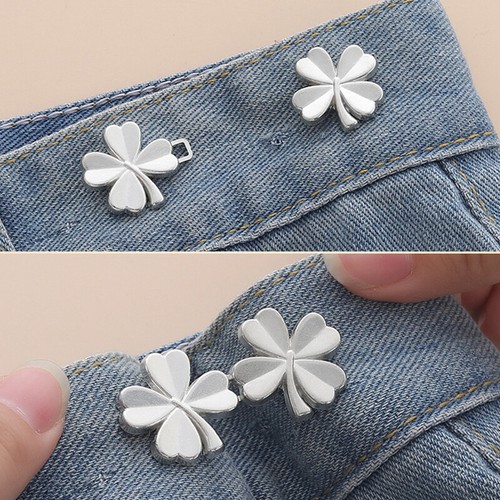 4Pcs Tighten Waist Button for Skirt Pant Jeans Adjustable Button Waist Clip Pin - Picture 9 of 22