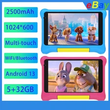 AEEZO Kids Tablet 7 inch Android 13 Tablets 5+32GB with Shockproof Blue ＆ Pink