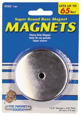 Magnet Source 07222 Round Base Magnet, Ceramic, 1 in ID x 2.618 in OD, 3/8 in H