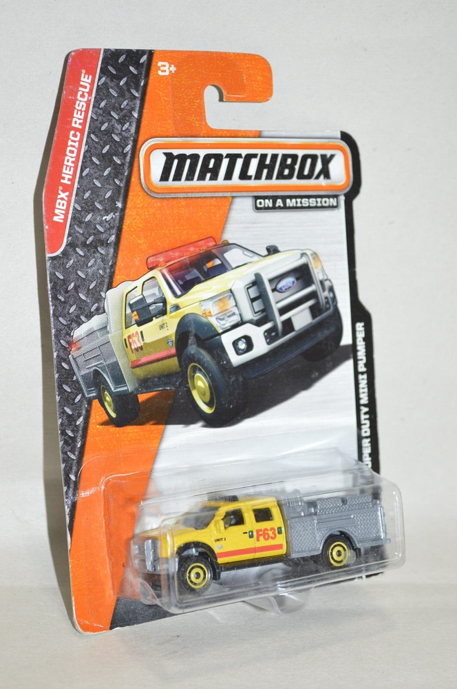 1:64 Matchbox Ford F-550 Super Duty Mini Pumper Fire Truck Die-Cast Model