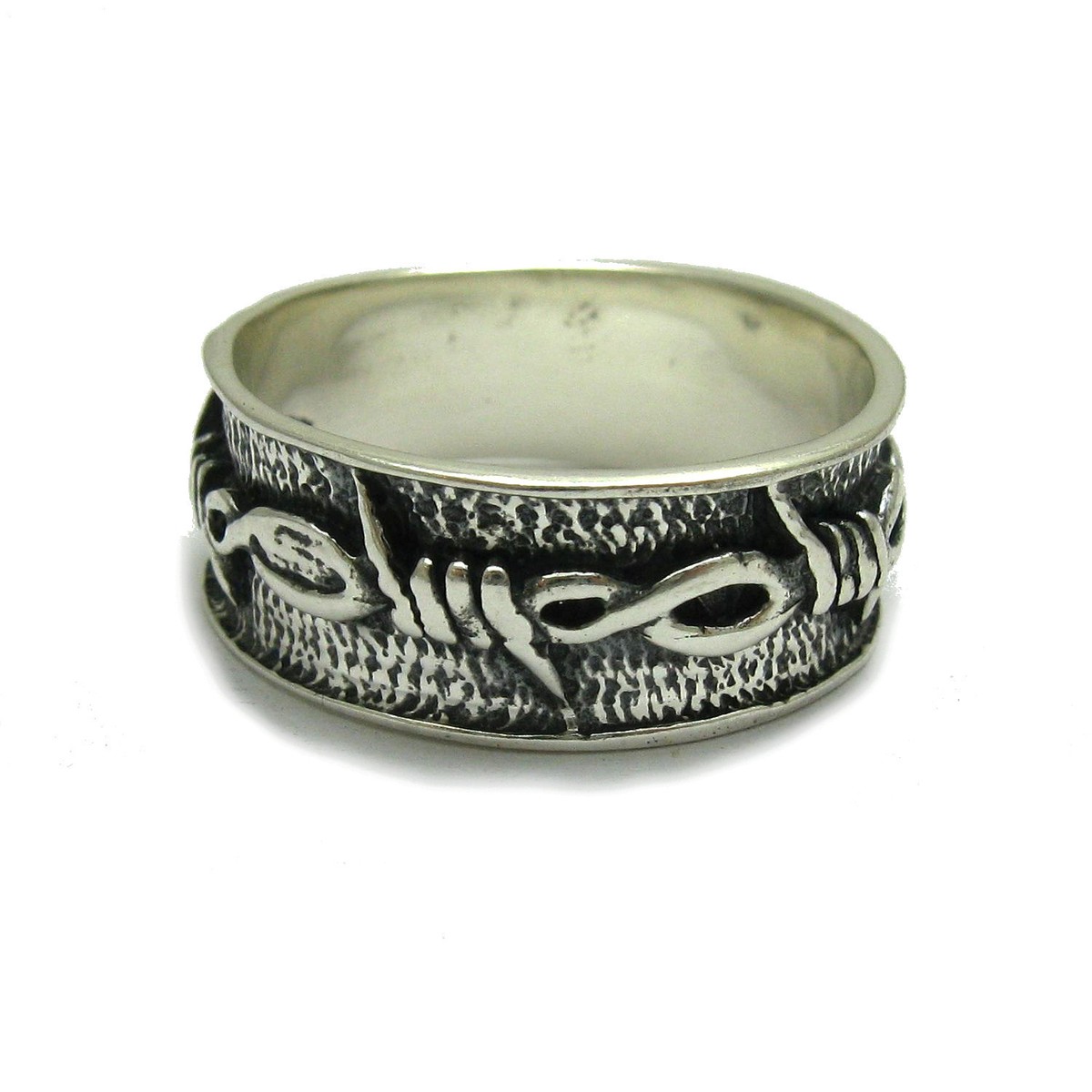 Empress Genuine 925 Sterling Silver Ring – Handmade Barbed Wire Band – Solid Silver, No Stone